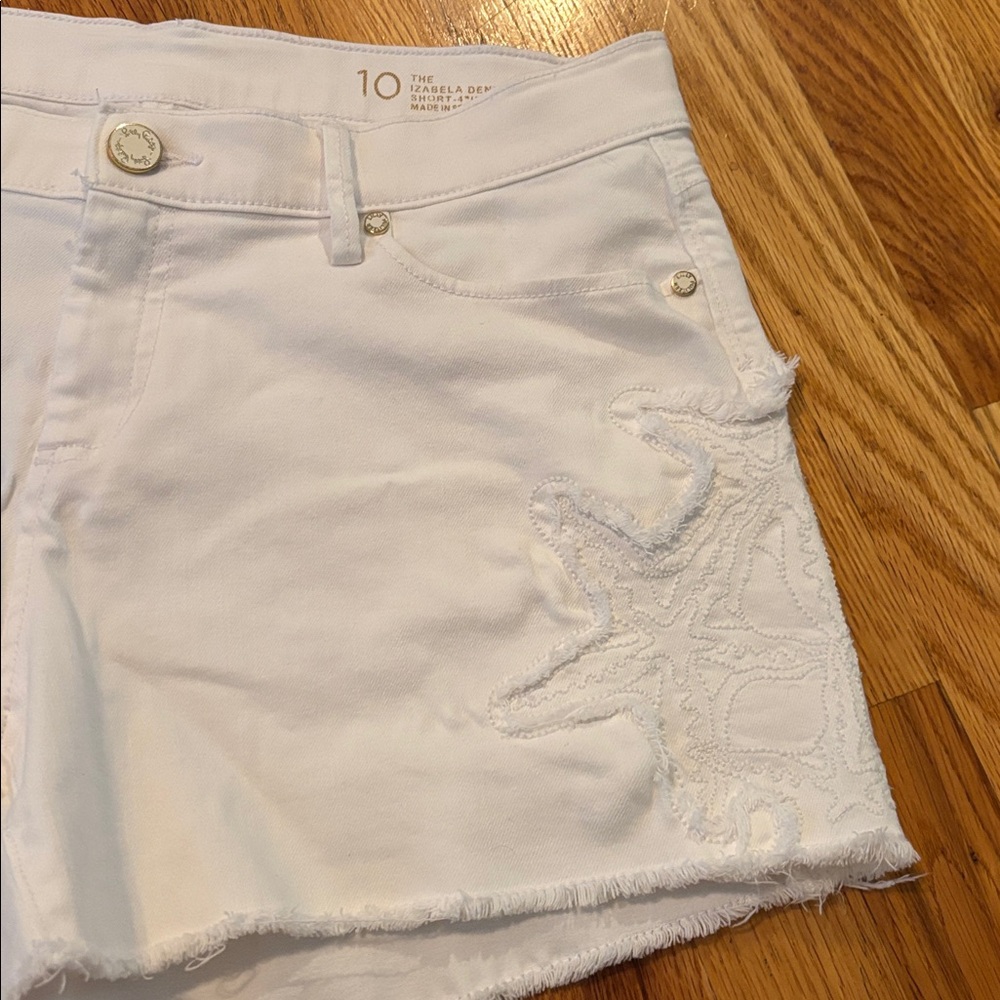 Lilly Pulitzer WOMENS 4" IZABELA DENIM SHORT IN RESORT WHITE - Picture 3 of 6